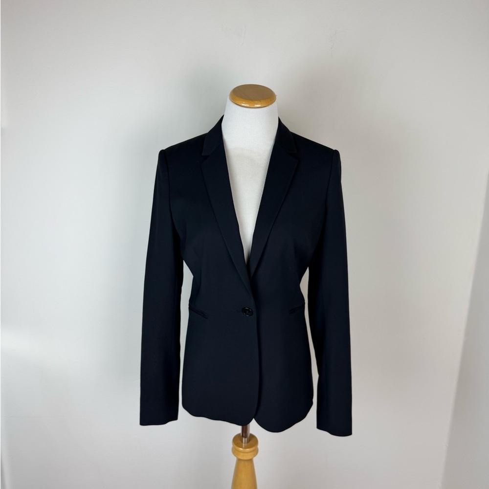 REISS Lee Tailored Jacket Wool Blazer Black Size 6 - Picture 3 of 7